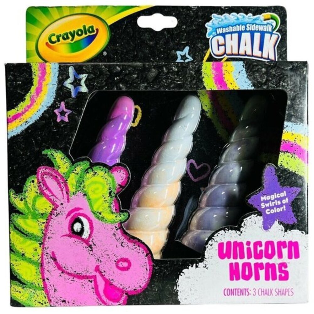 Crayola Kids Unicorn Horns Tie Dye Washable Sidewalk Chalk